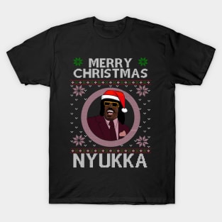 Ugly Christmas Sweater Pinky From Friday Merry Christmas Nyukka Santa hat T-Shirt